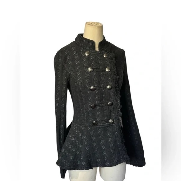 Free People Jackets & Blazers - Free People Cable Knit Peplum Military Jacket Size 6